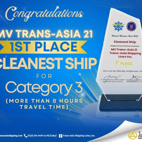 MV Trans-Asia 21 bags First Place as the Cleanest Ship